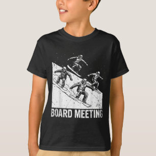 Board meeting snowboarding skier ski lift skier T-Shirt
