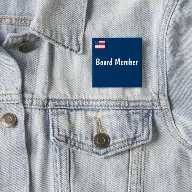 Board Member 2 Inch Square Button (In Situ)