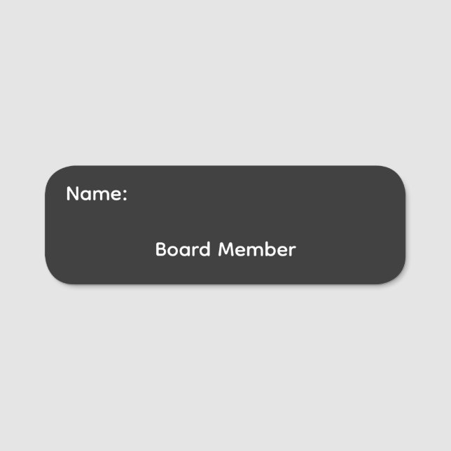Board Member Name Magnetic Tag (Front)