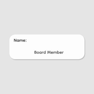 Board Member Reusable Dry Erase Name Tag Magnetic