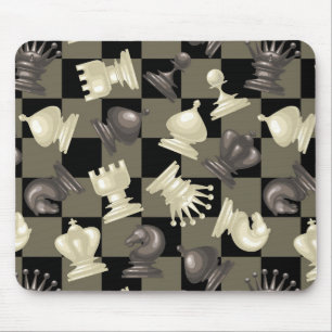 Board of Chess Pieces Laying Down Mouse Pad