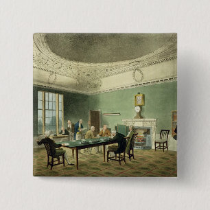Board of Trade, from 'Ackermann's Microcosm of Lon 2 Inch Square Button
