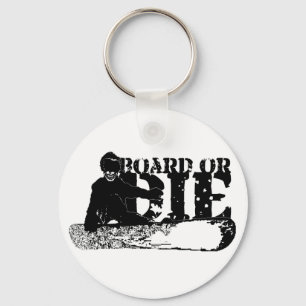 board or die. skeleboarder. keychain