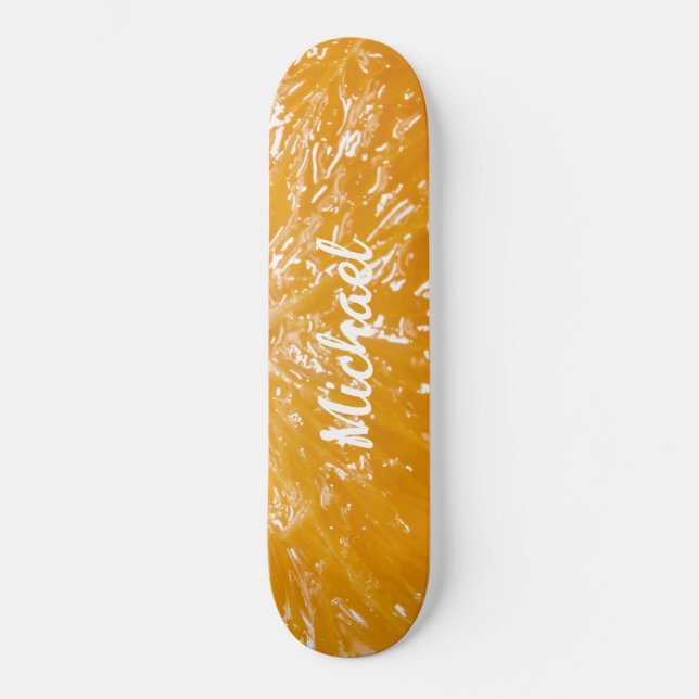 Board, Orange Yellow, Unisex, Girly, Personalized, Skateboard (Front)