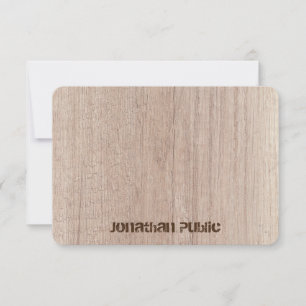 Board Plank Wood Look Distressed Text Elegant Card