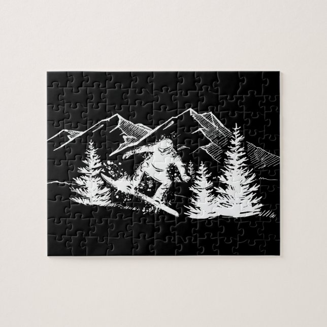 BOARD Snowboard Mountain Flying Board Snowboarder Jigsaw Puzzle (Horizontal)