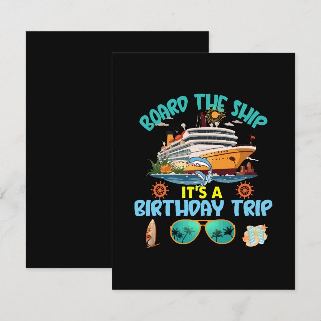 Board The Ship It s A Birthday Trip Enclosure Card (Front/Back)