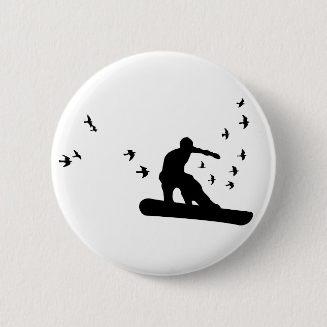 board with birds. 2 inch round button (Front)