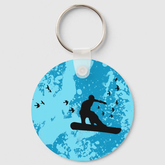 board with birds. keychain (Front)