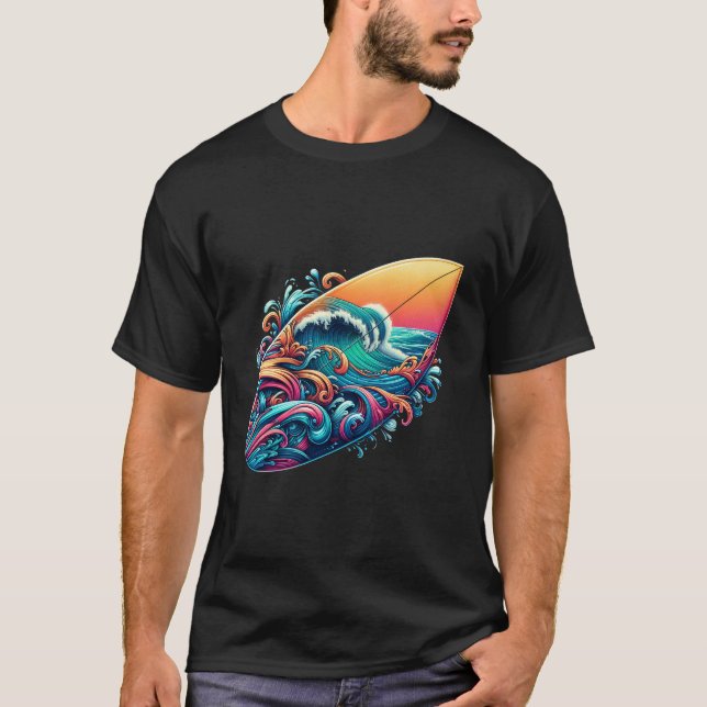 board with waves T-Shirt (Front)