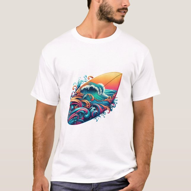 board with waves T-Shirt (Front)