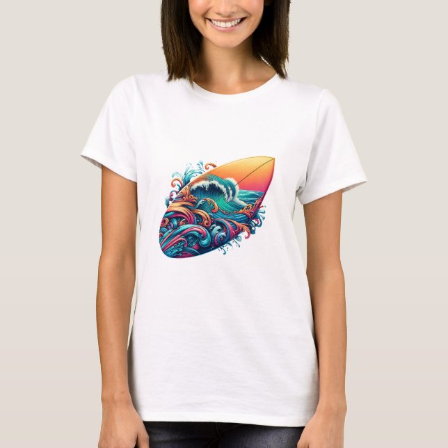 board with waves T-Shirt (Front)