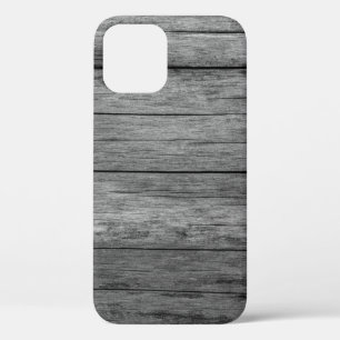 Board wood grey grain texture iPhone 12 case