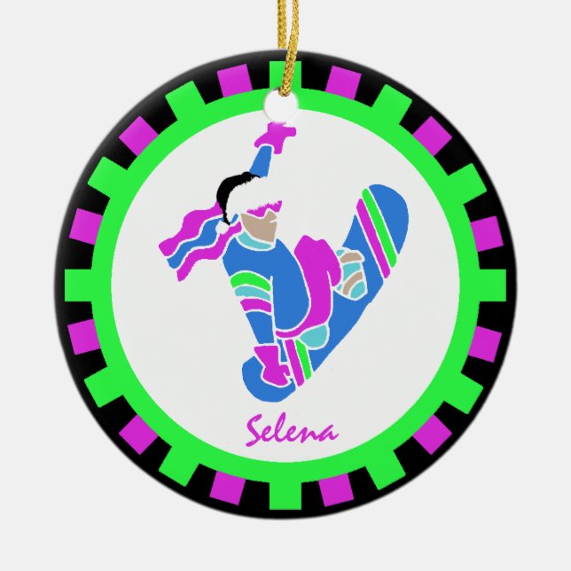 BoardChick Live to Board Ceramic Ornament (Front)