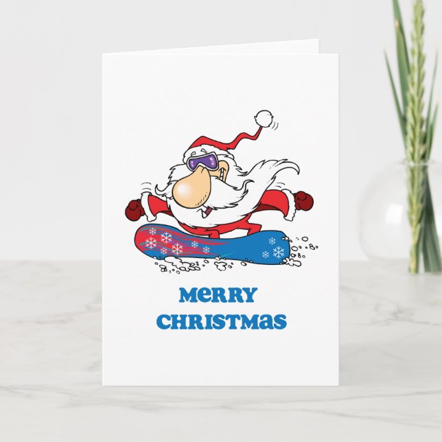 BoardChick Santa Merry Christmas Holiday Card (Front)