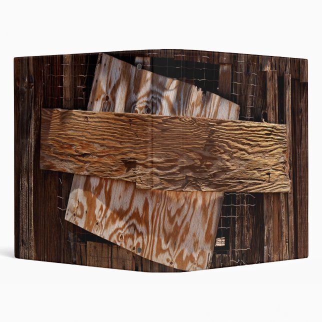 Boarded Up Old Wooden House Window Binder (Background)