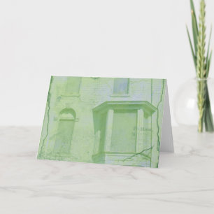 Boarded Up Windows Digital Art Green All Occasions Card