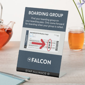Boarding group sign
