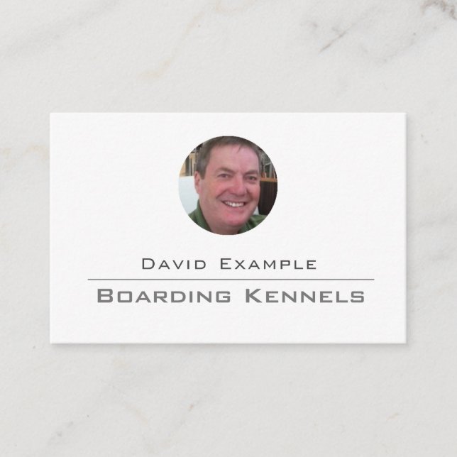 Boarding Kennels with Photo of Holder Business Card (Front)