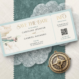 Boarding Pass Airplane Wedding Invitation