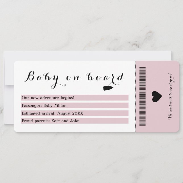 Boarding Pass Baby On Board Travel Pregnancy Announcement (Front)