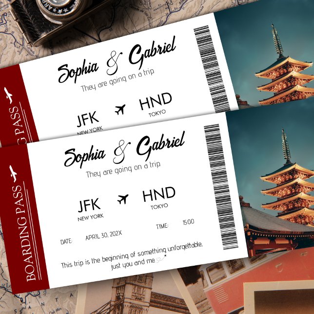 Boarding Pass Birthday Flight Gift Voucher Photo Invitation (Boarding Pass Birthday Flight Gift Voucher Photo Invitation)