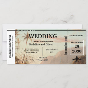 Boarding Pass Destination Tropical Palm Trees