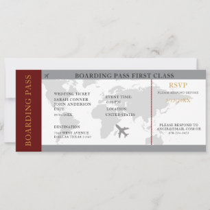 Boarding Pass Destination Wedding Invitation