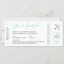 Boarding Pass Destination Wedding Invitation