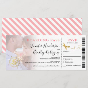 Boarding Pass   Destination Wedding Photo Invitation