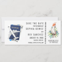 Boarding Pass Destination Wedding Save the Date
