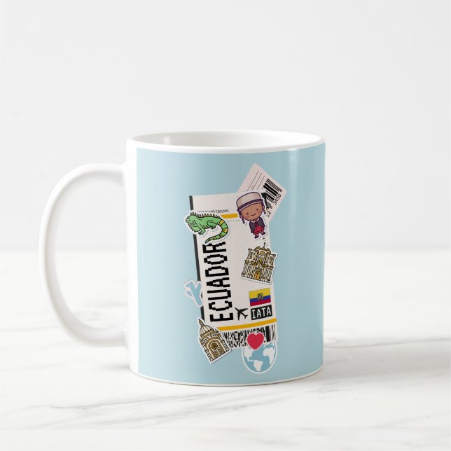 BOARDING PASS ECUADOR  COFFEE MUG (Left)