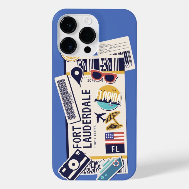 BOARDING PASS FORT LAUDERDALE FLORIDA USA iPhone CASE (Back)