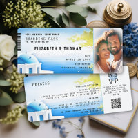 Boarding Pass Greece Modern Destination Wedding