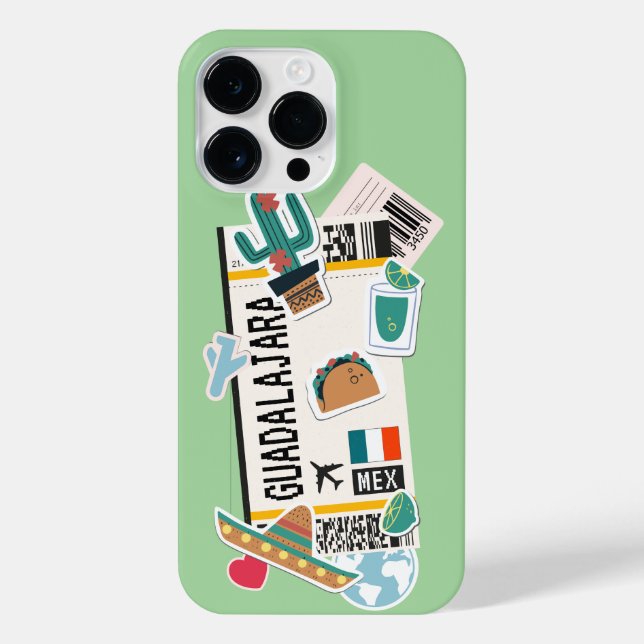 BOARDING PASS GUADALAJARA MEXICO iPhone CASE (Back)