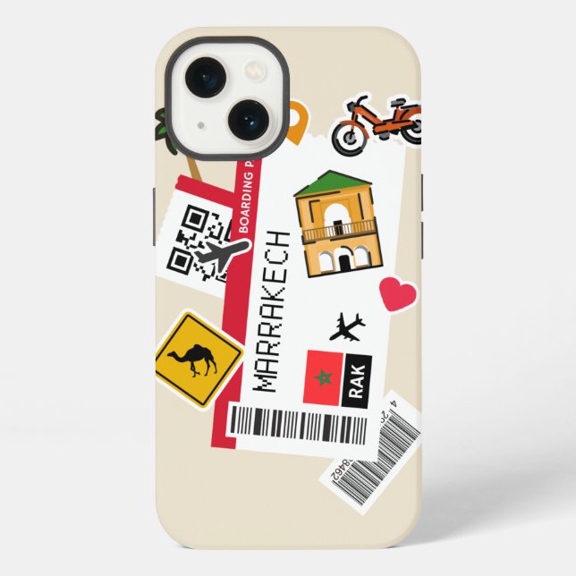 boarding pass Marrakech city  iPhone Case (Back)