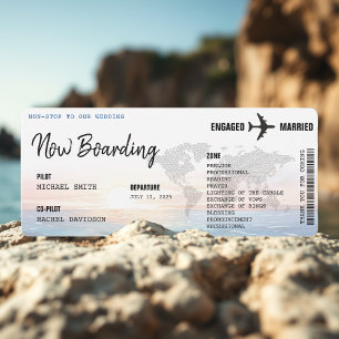 Boarding Pass Ocean Sunset Destination Wedding Program