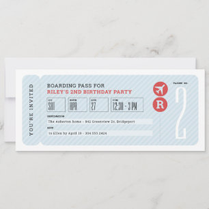 Boarding pass party invitation