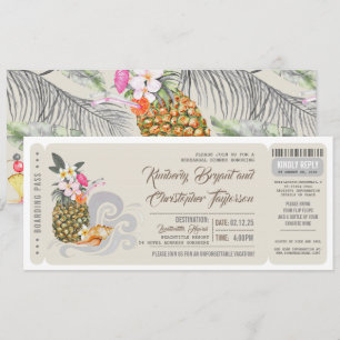 Boarding Pass   Pineapple   Beach Rehearsal Dinner Invitation