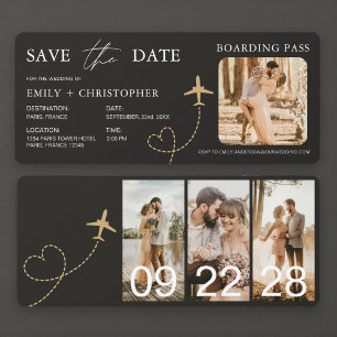 Boarding Pass Plane Ticket Save The Date