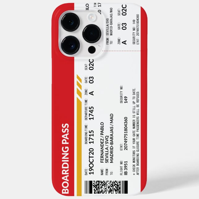 Boarding Pass - Red Case-Mate iPhone Case (Back)