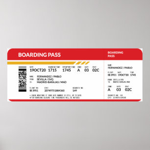 Boarding Pass - Red Poster