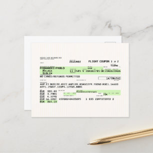 Boarding Pass - Retro Postcard