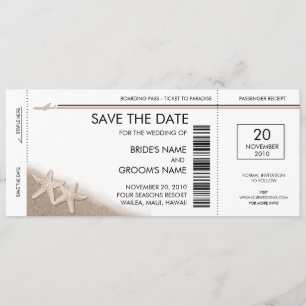 Boarding Pass Save the Date Invitations