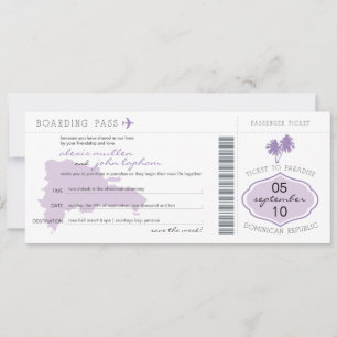 Boarding Pass Save the Date to Dominican Republic