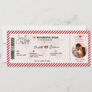 Boarding Pass Save the Date Wedding Invitation