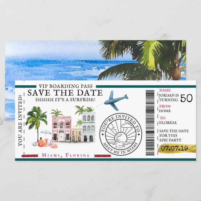Boarding Pass | Surprise Destination Birthday (Front/Back)