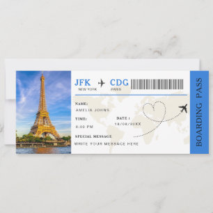 Boarding Pass Surprise Trip Airline Ticket Invitation