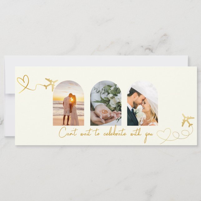  Boarding Pass Ticket With Photo wedding Invitation (Back)