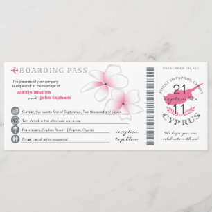 Boarding Pass to Cyprus Wedding Invitation